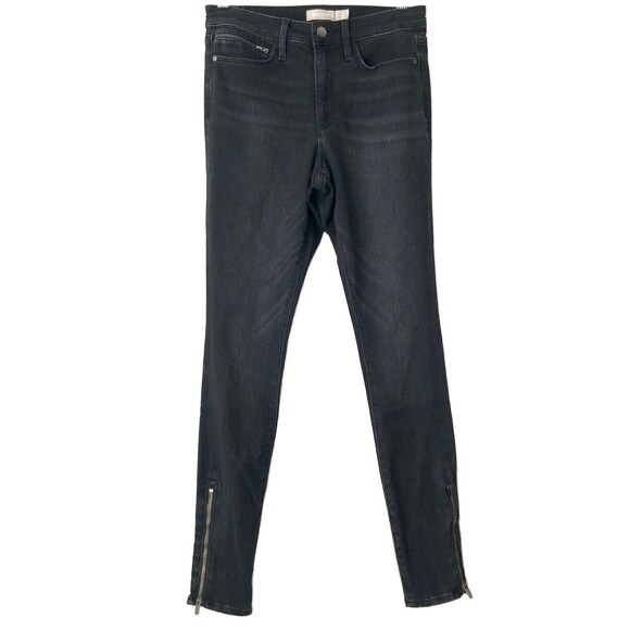 Athleta Sculptek Jeans Black Ultra Skinny Moto Zip Hem 6 - Picture 3 of 12